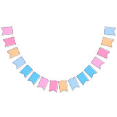 Cotton Candy bis Bubblegum Blue Gradient Wimpelkette (Alle)
