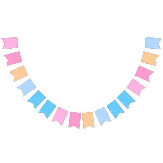 Cotton Candy bis Bubblegum Blue Gradient Wimpelkette (Alle)