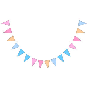 Cotton Candy bis Bubblegum Blue Gradient Wimpelkette