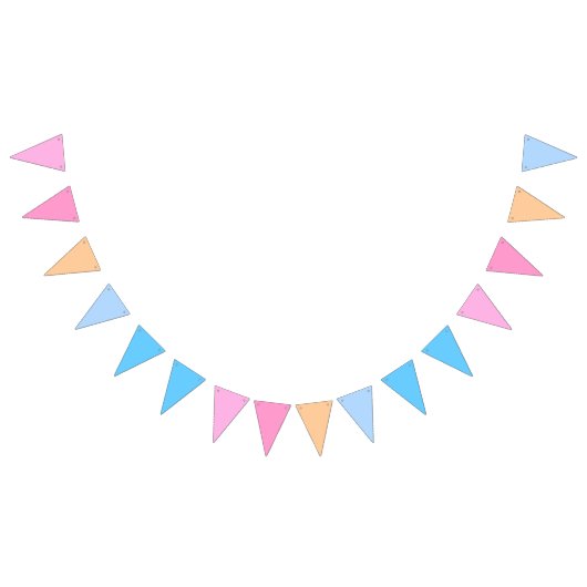 Cotton Candy bis Bubblegum Blue Gradient Wimpelkette (Alle)