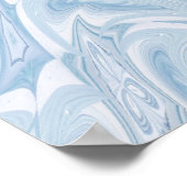 Cotton Candy Blue Abstrakt Poster (Ecke)