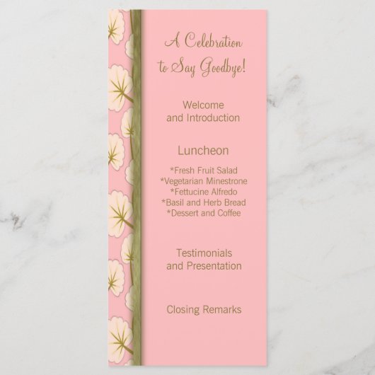 Cotton Candy Bouquet Retirement Party Programm (Rückseite)