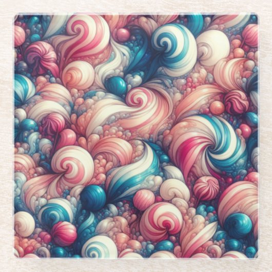 Cotton Candy Bubblegum Glasuntersetzer (Vorderseite)
