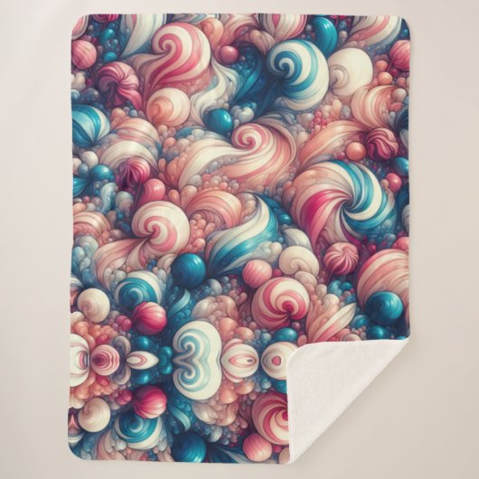 Cotton Candy Bubblegum Sherpadecke (Vorderseite)
