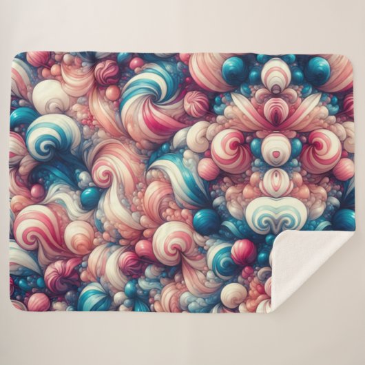 Cotton Candy Bubblegum Sherpadecke (Vorderseite (Horizontal))