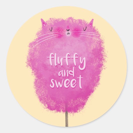 Cotton Candy Cat Sticker (Vorderseite)