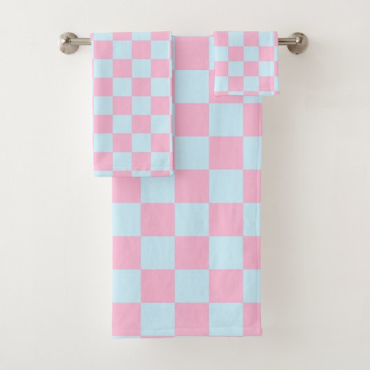Cotton Candy Checkerboard Badhandtuch Set (Insitu)