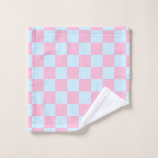 Cotton Candy Checkerboard Badhandtuch Set (Waschlappen)