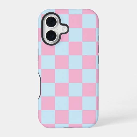 Cotton Candy Checkerboard iPhone 16 Hülle (Rückseite)