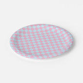 Cotton Candy Checkerboard Pappteller (Schrägansicht)