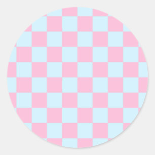 Cotton Candy Checkerboard Runder Aufkleber