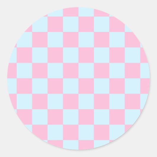 Cotton Candy Checkerboard Runder Aufkleber (Vorderseite)