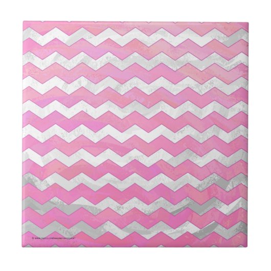 Cotton Candy Chevon Pattern Fliese (Vorderseite)
