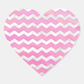 Cotton Candy Chevon Pattern Herz-Aufkleber (Vorderseite)