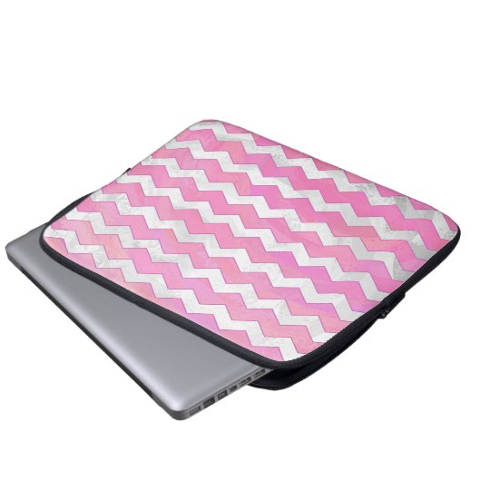 Cotton Candy Chevon Pattern Laptopschutzhülle (Vorne Knopf)