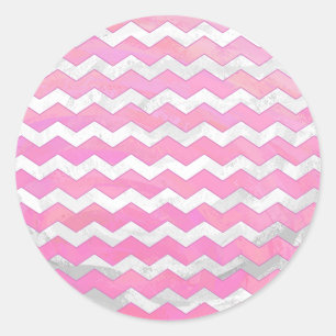 Cotton Candy Chevon Pattern Runder Aufkleber