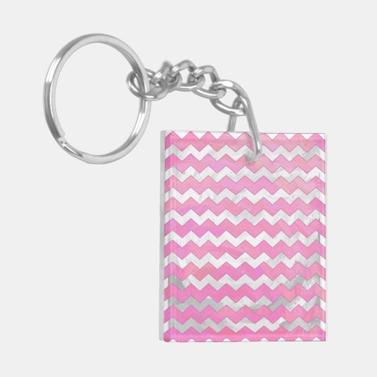 Cotton Candy Chevon Pattern Schlüsselanhänger (Vorderseite links)