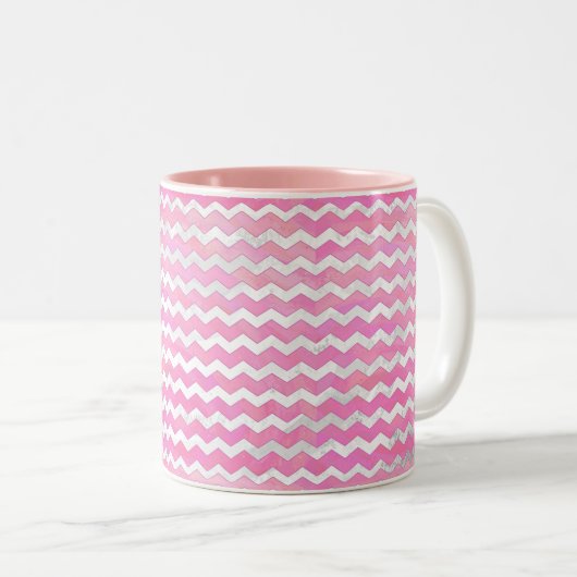 Cotton Candy Chevon Pattern Zweifarbige Tasse (VorderseiteRechts)