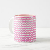 Cotton Candy Chevon Pattern Zweifarbige Tasse (Vorderseite Links)