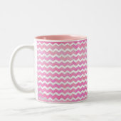 Cotton Candy Chevon Pattern Zweifarbige Tasse (Links)