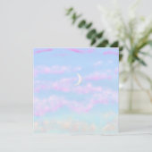 Cotton Candy Cloud Card Einladung (Stehend Vorderseite)