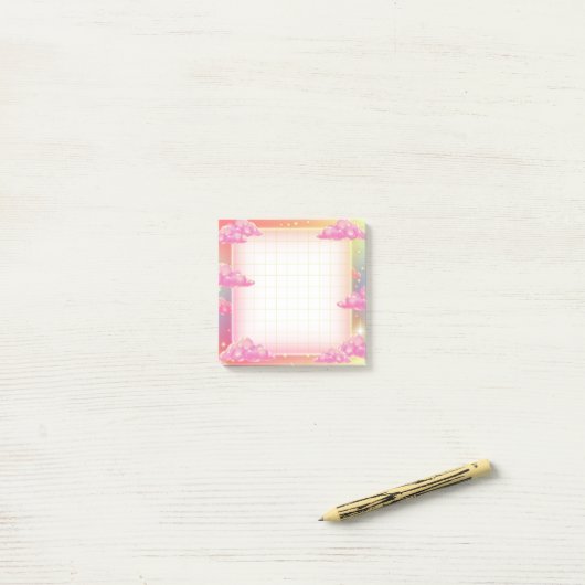 Cotton Candy Clouds - Neon Dreams Sticky Notes Post-it Klebezettel (Auf Schreibtisch)