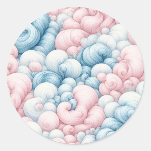 Cotton Candy Clouds Runder Aufkleber (Vorderseite)