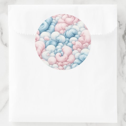Cotton Candy Clouds Runder Aufkleber (Tasche)