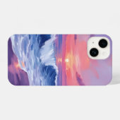Cotton Candy Cove | Pink Ocean Watercolor Painted iPhone Hülle (Rückseite (Horizontal))