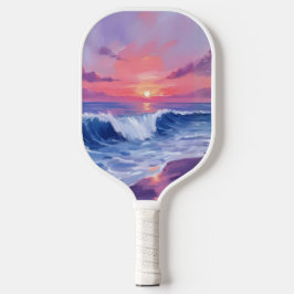 Cotton Candy Cove | Pink Ocean Watercolor Painted Pickleball Schläger
