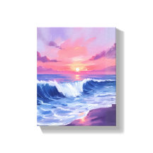 Cotton Candy Cove | Rosa Ozean Wasserfarbe Gemalt