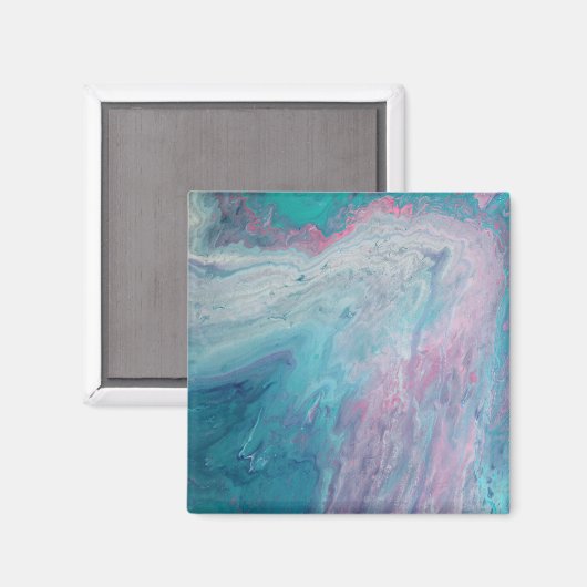 Cotton Candy Dreams Fluid Art Magnet (Vorderseite/Rückseite)