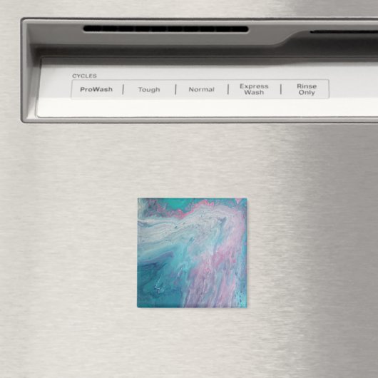 Cotton Candy Dreams Fluid Art Magnet (In Situ (Geschirrspüler))