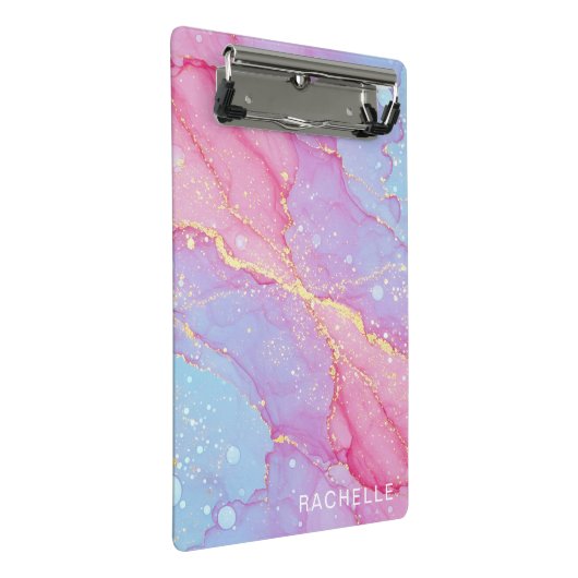 Cotton Candy Dreams Mini Klemmbrett (Schrägansicht)