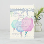 Cotton Candy Fair Birthday Einladung (Stehend Vorderseite)