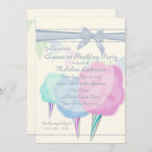 Cotton Candy Fair Birthday Einladung (Vorne/Hinten)