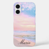 Cotton Candy Florida Beach Sunrise Name Phone Case (Rückseite)