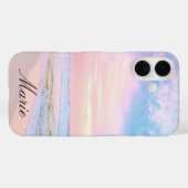Cotton Candy Florida Beach Sunrise Name Phone Case (Rückseite (Horizontal))