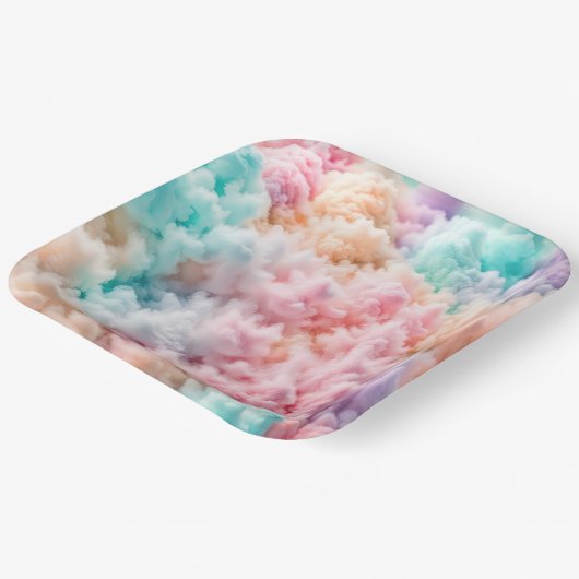 Cotton Candy Fluff Pappteller (Gewinkelt)