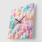 Cotton Candy Fluff Quadratische Wanduhr (Winkel)