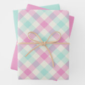 Cotton Candy Gingham Geschenkpapier Set (Beispiel)