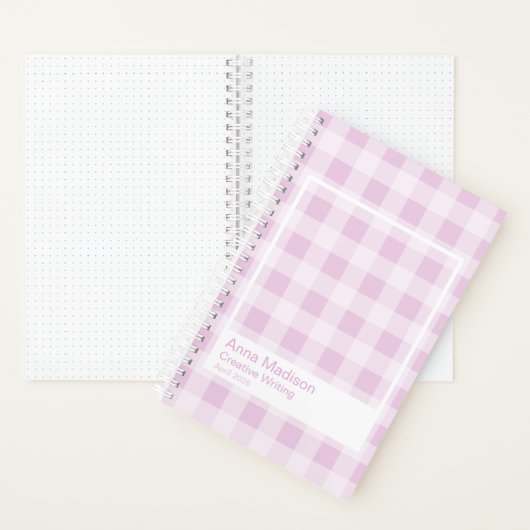 Cotton Candy Gingham Transparent Frame Notebook Notizblock (Innen)