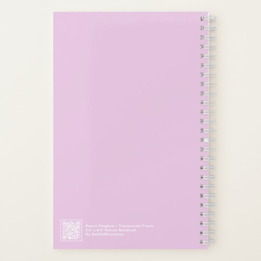 Cotton Candy Gingham Transparent Frame Notebook Notizblock (Rückseite)