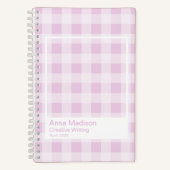 Cotton Candy Gingham Transparent Frame Notebook Notizblock (Vorderseite)