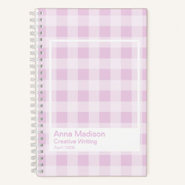 Cotton Candy Gingham Transparent Frame Notebook Notizblock