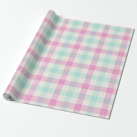 Cotton Candy Gingham - Wrapping Paper Geschenkpapier (Ungerollt)
