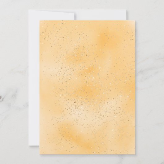 Cotton candy Glitzer gelbe Aquarelldusche Babydusc Einladung (Rückseite)