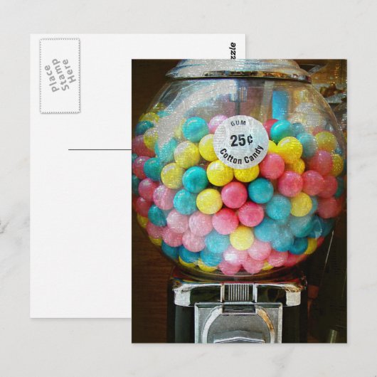 Cotton Candy Gum Postkarte (Vorne/Hinten)