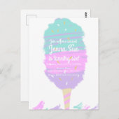 Cotton Candy Hand Drawing Carnival Geburtstag Postkarte (Vorne/Hinten)