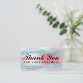 Cotton Candy Holography Rosa Blau Vielen Dank Visitenkarte (Stehend Vorderseite)